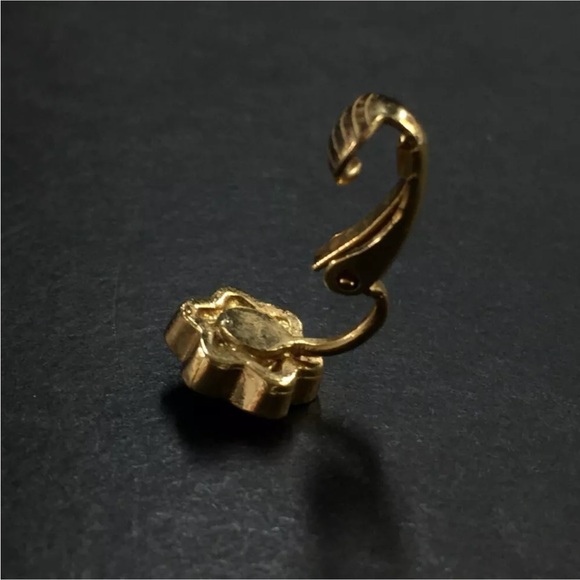 Christian Dior Rhinestone Gold Tone Earrings - Picture 6 of 9